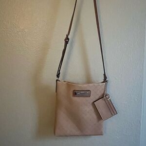 Steve Madden Pink Faux Leather Crossbody Bag with Card Holder